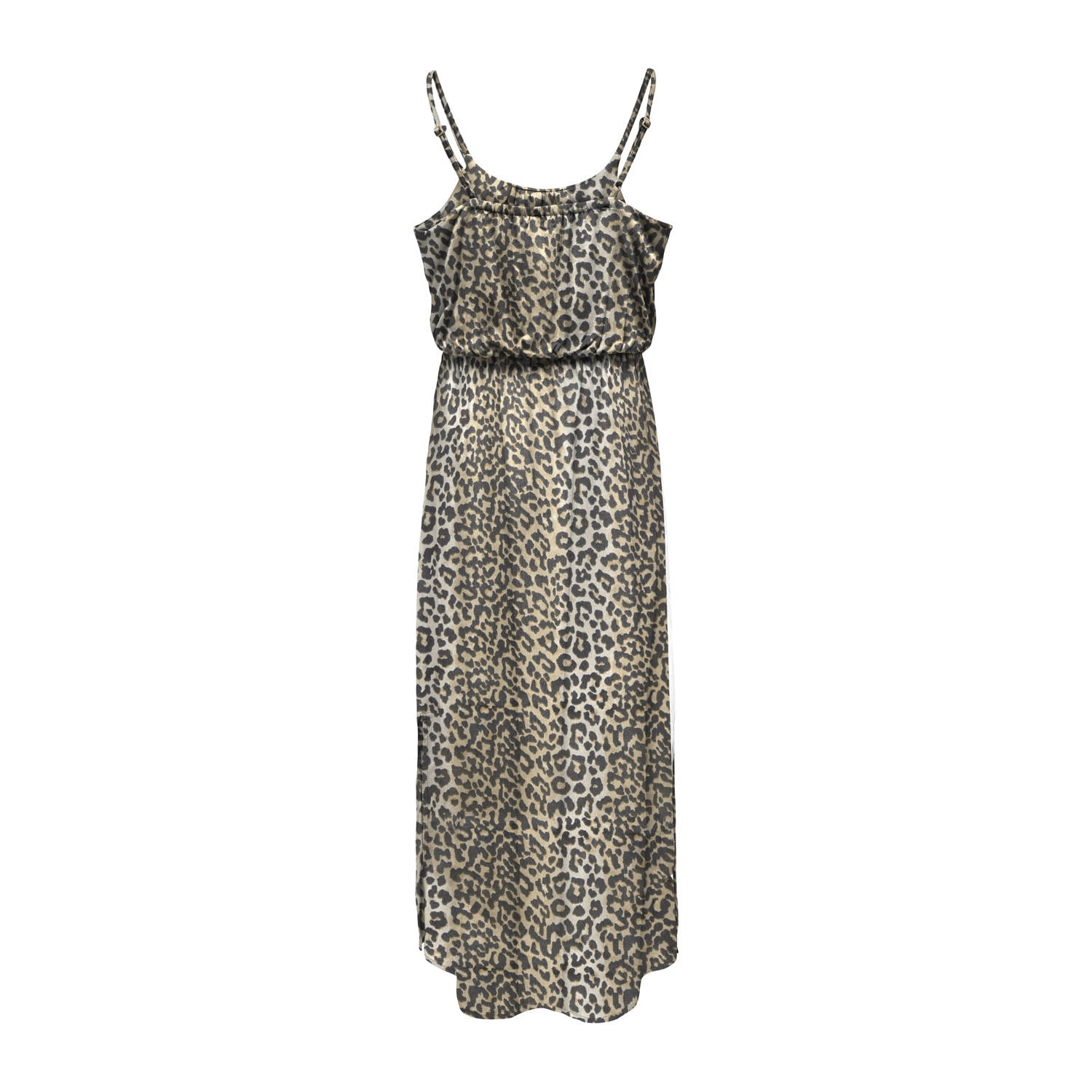 ONLY KIDS GIRL maxi jurk met panterprint bruin