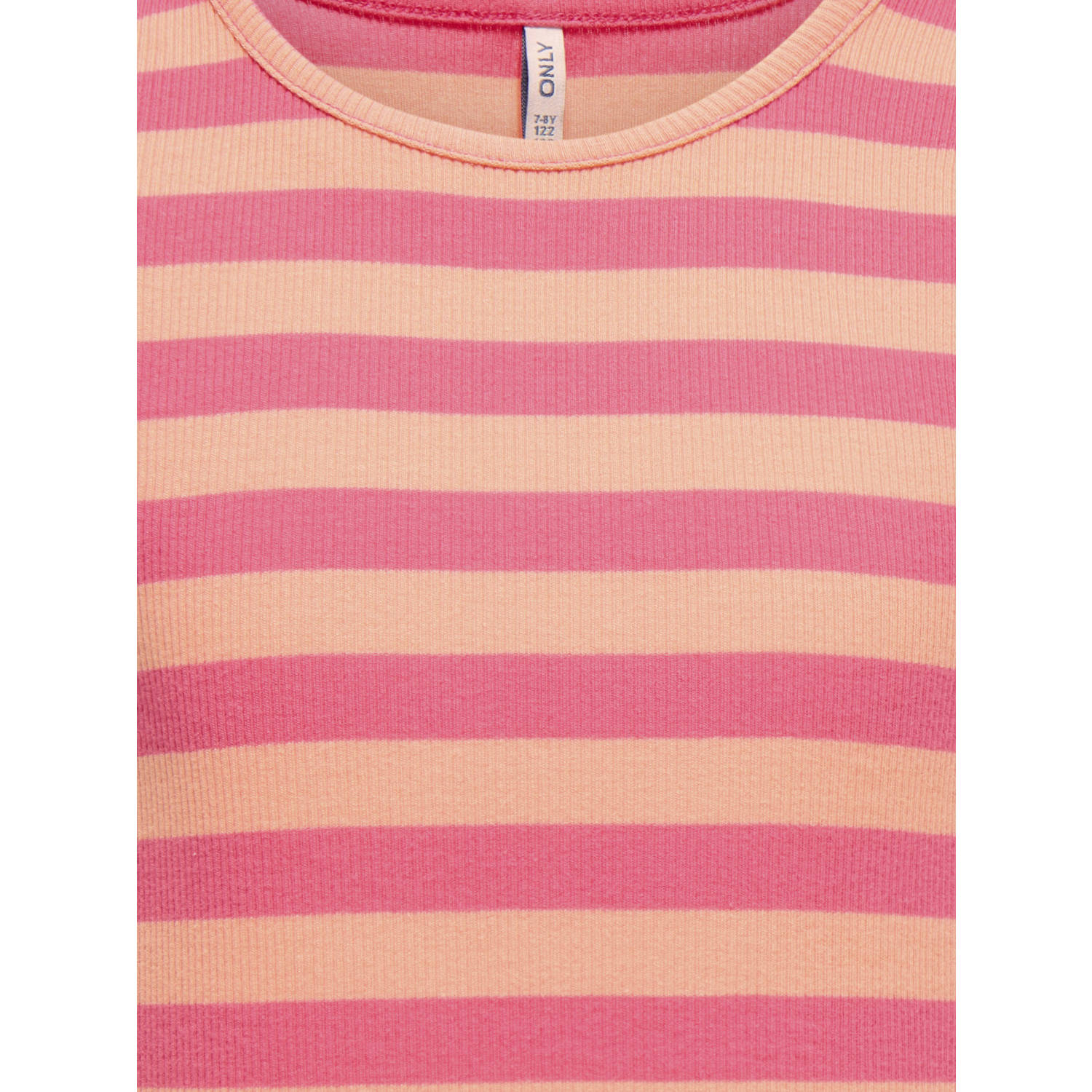 ONLY KIDS GIRL mouwloze top rib gebreid donkerroze zalmroze
