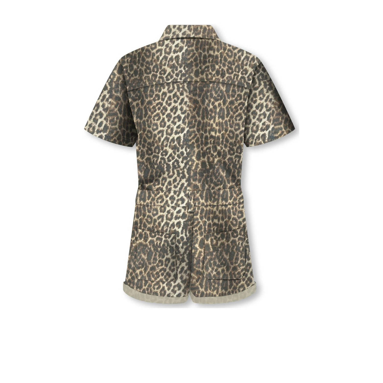 ONLY KIDS GIRL regular fit playsuit met panterprint bruin