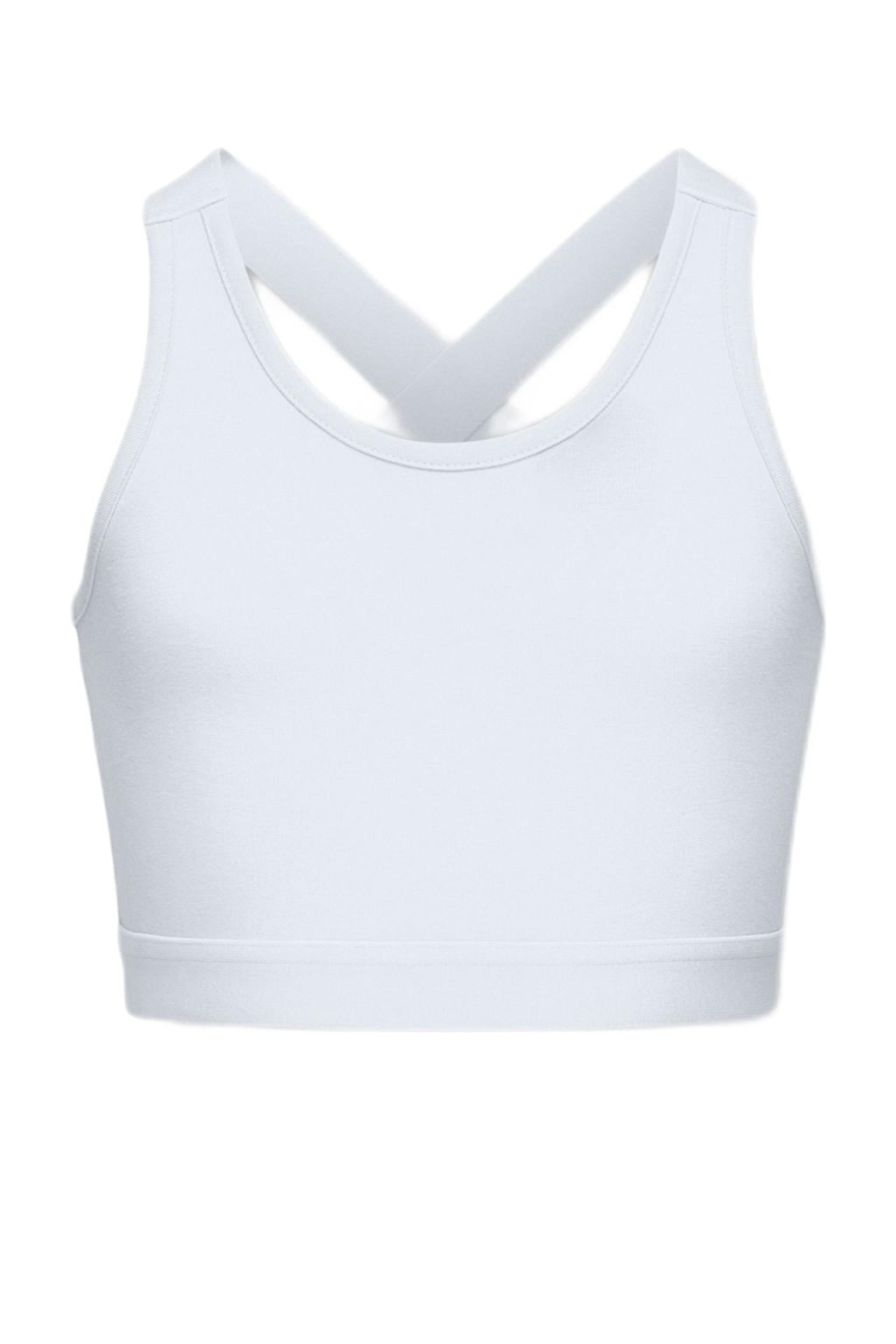 Witte meisjes KIDS ONLY GIRL haltertop van stretchkatoen met effen en ronde hals