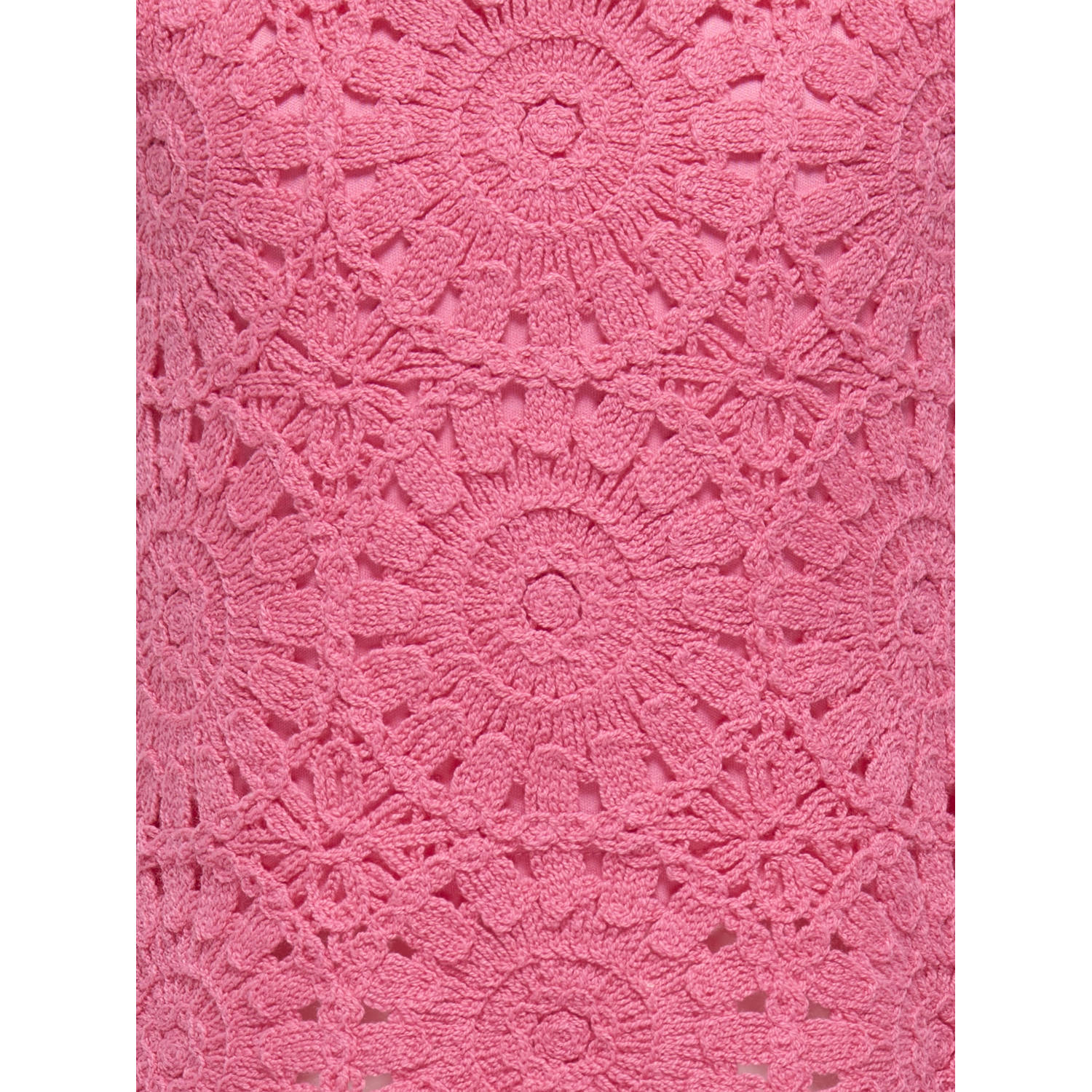 ONLY KIDS GIRL mouwloze top roze gehaakt