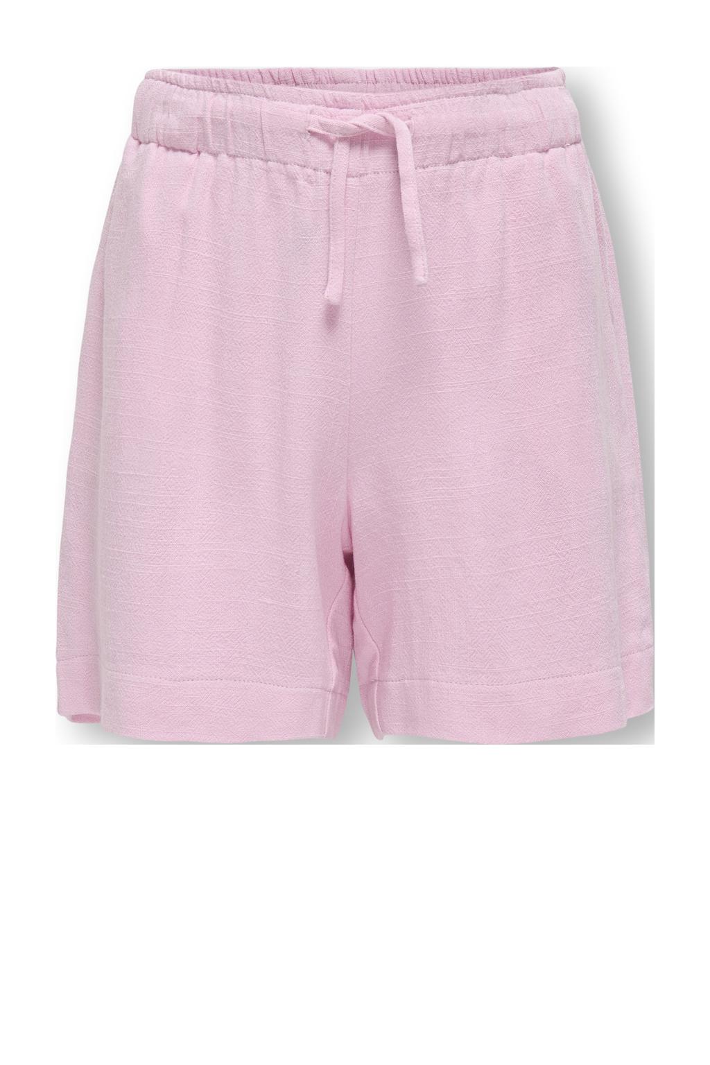 Roze meisjes KIDS ONLY GIRL loose casual short van viscose met elastische tailleband met koord en effen
