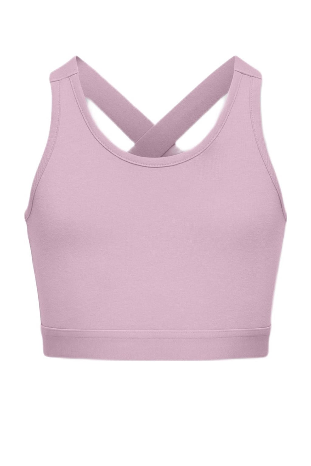 Roze meisjes KIDS ONLY GIRL haltertop van stretchkatoen met effen en ronde hals