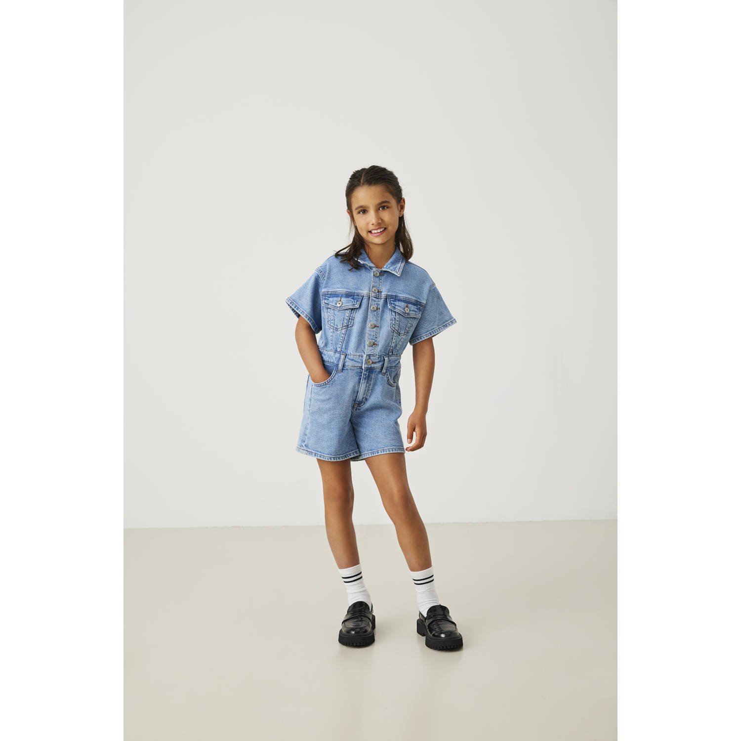 ONLY KIDS GIRL denim playsuit medium blue denim