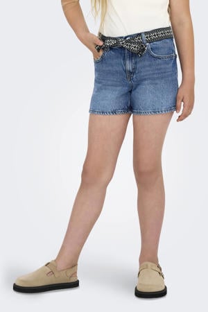 denim straight short medium blue denim