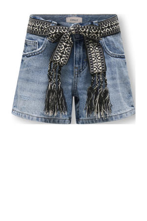 denim straight short medium blue denim