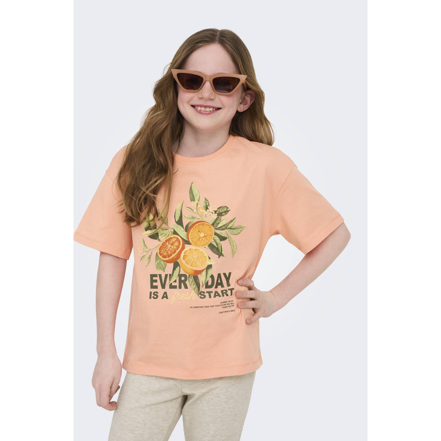 ONLY KIDS GIRL T-shirt zalm