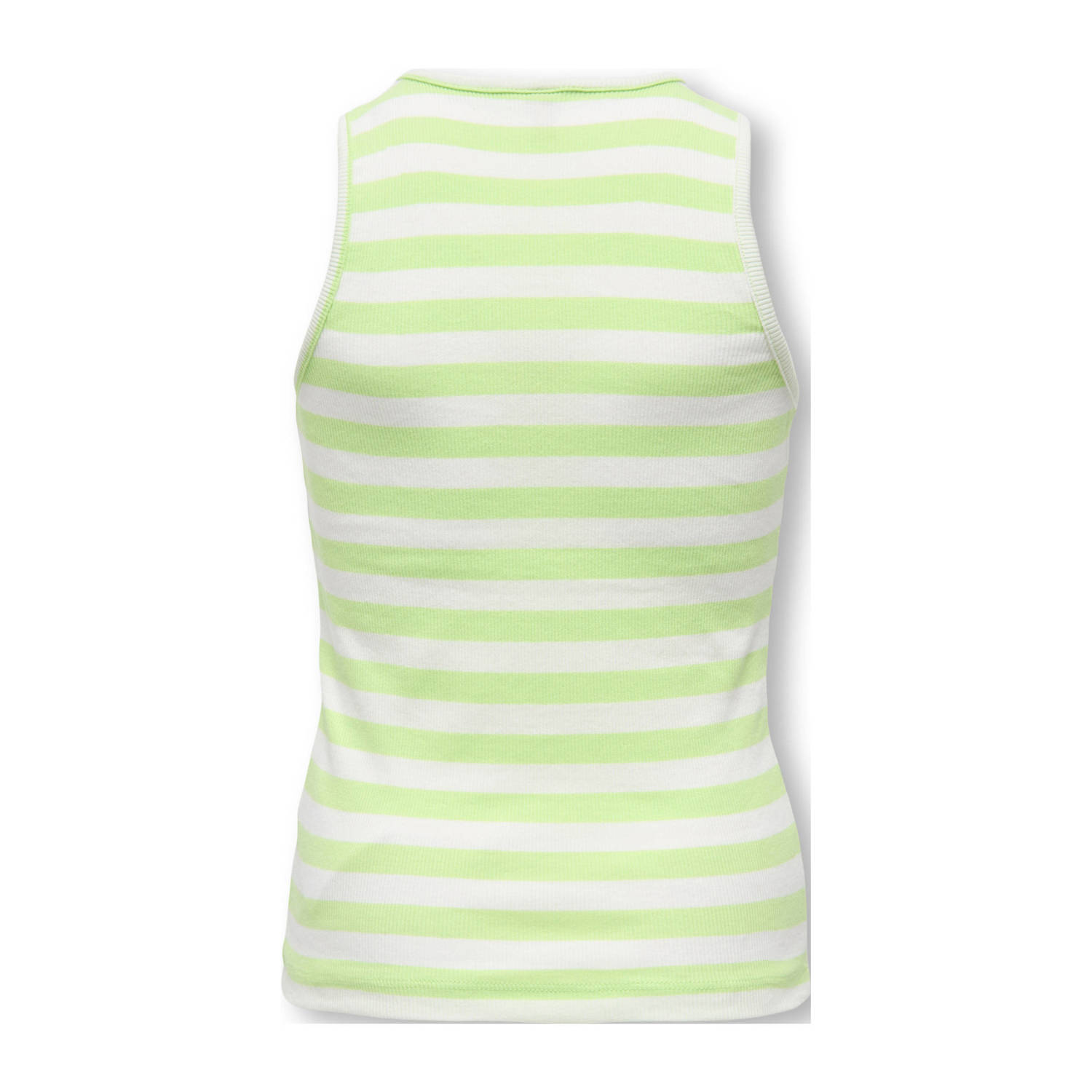 ONLY KIDS GIRL mouwloze top rib gebreid lichtgroen wit