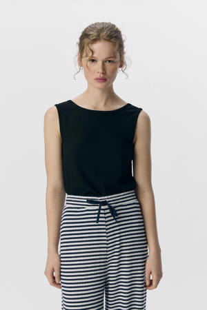 top zwart rib gebreid