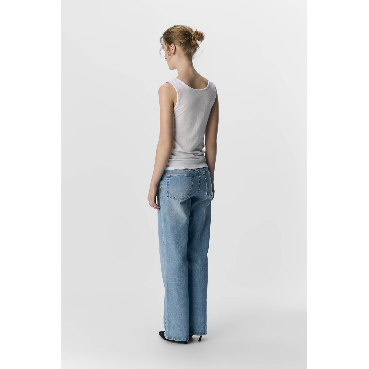 OBJECT top wit rib gebreid