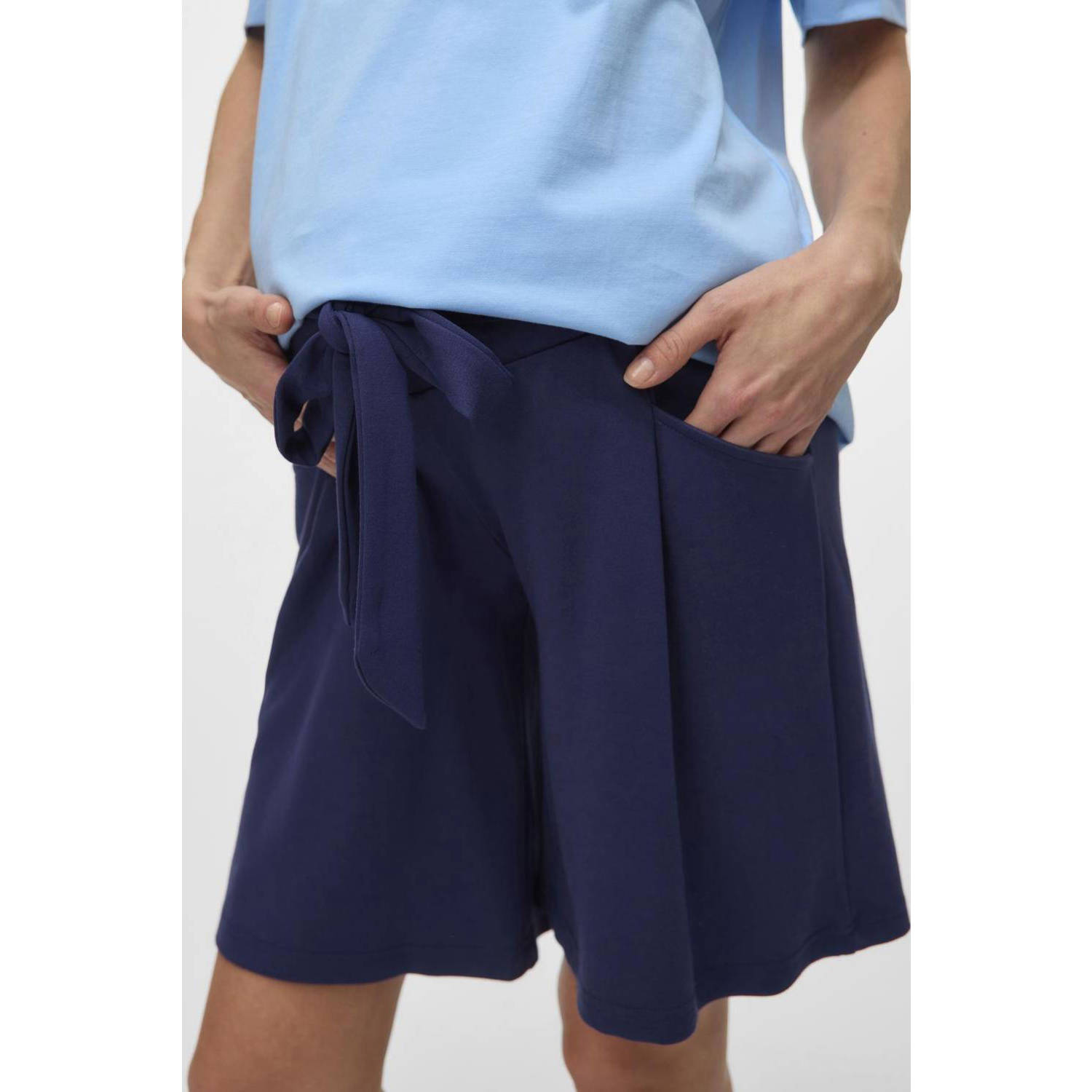 MAMALICIOUS regular waist zwangerschaps casual short donkerblauw
