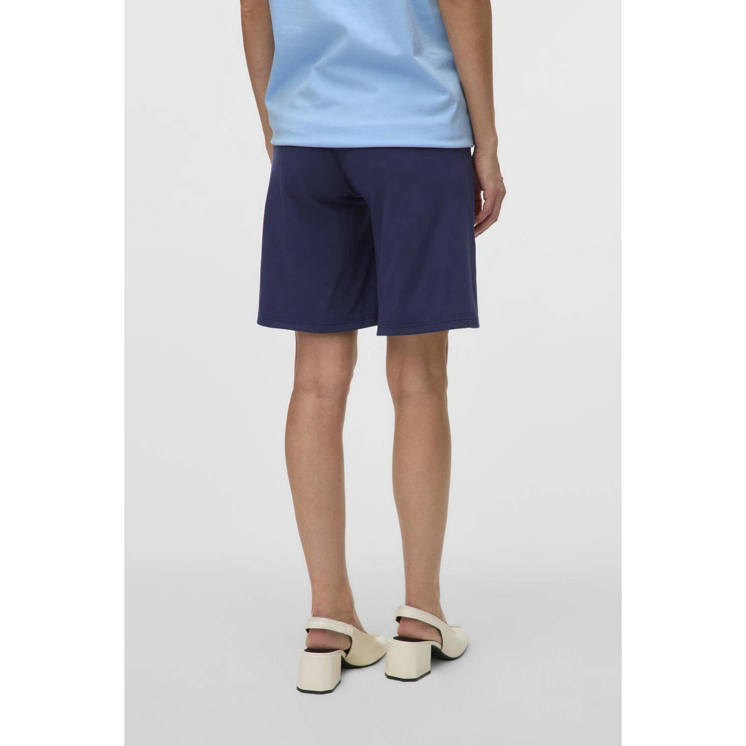 MAMALICIOUS regular waist zwangerschaps casual short donkerblauw