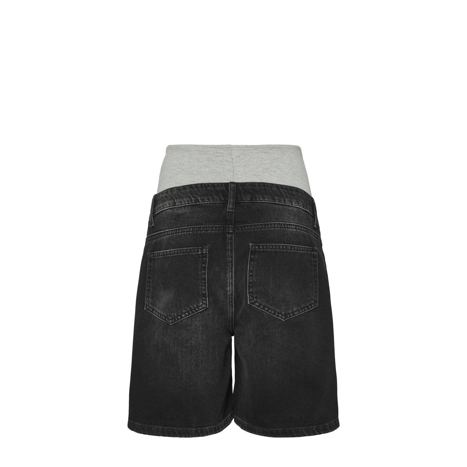 MAMALICIOUS denim regular waist zwangerschaps denim short zwart