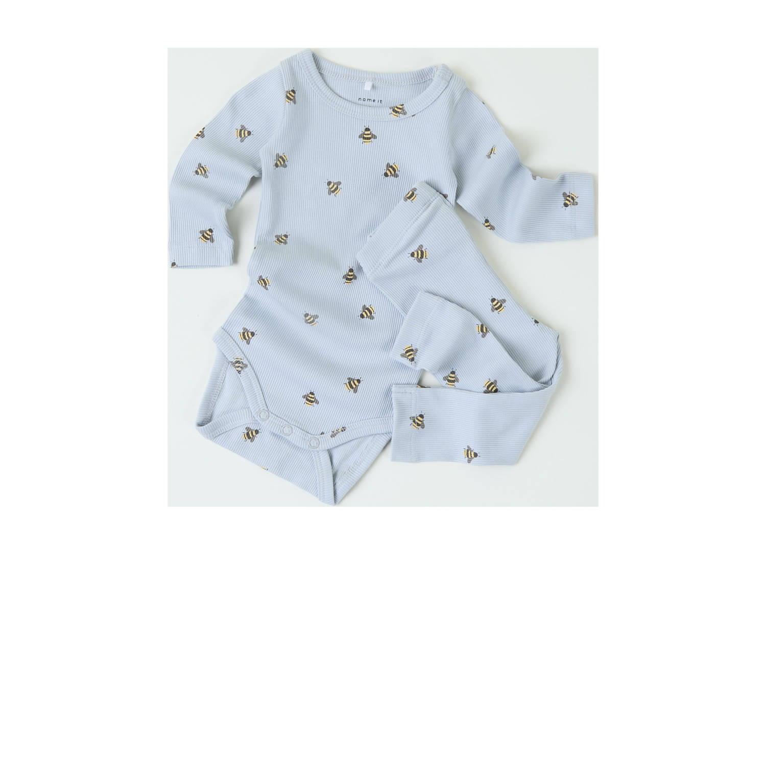 NAME IT BABY newborn romper lichtblauw