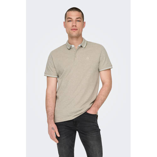 ONLY & SONS slim fit polo ONSFLETCHER chinchilla afbeelding