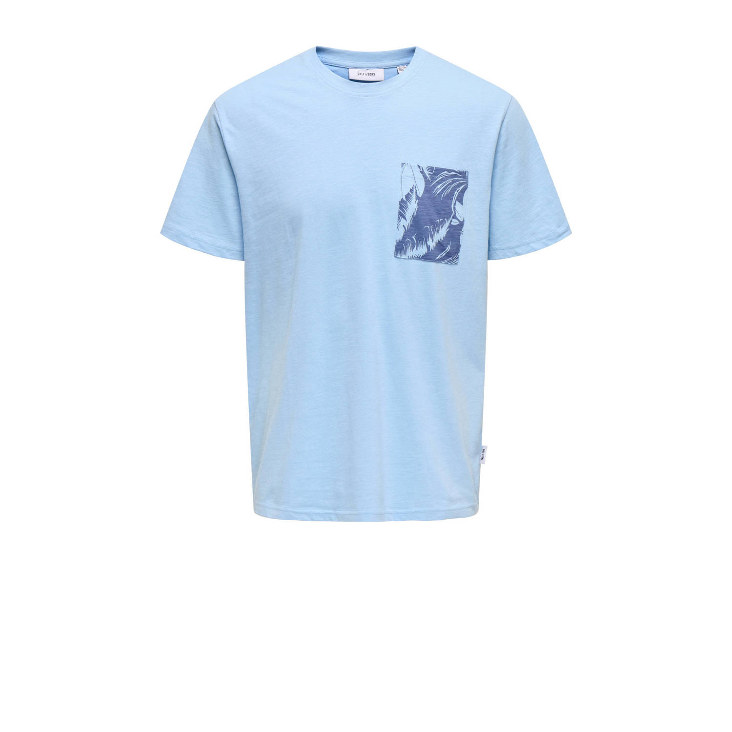 ONLY & SONS regular fit T-shirt ONSPERRY lichtblauw