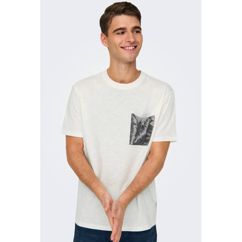 ONLY & SONS regular fit T-shirt ONSPERRY wit afbeelding