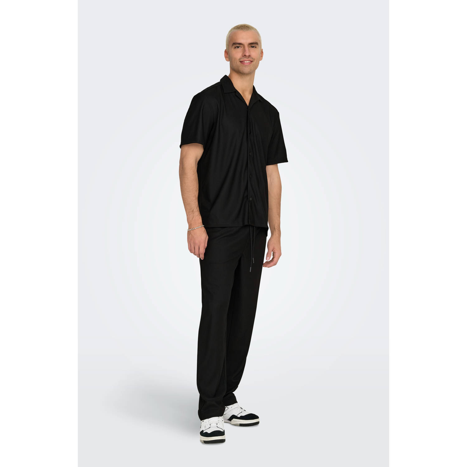 ONLY & SONS casual overhemd zwart