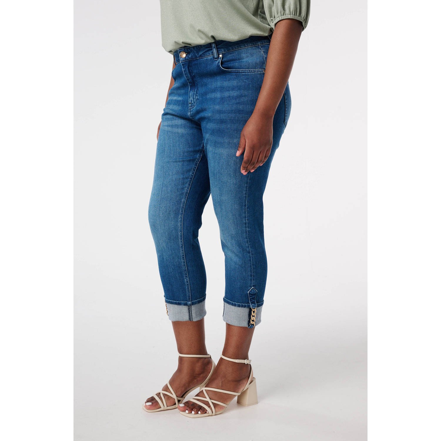 MS Mode capri jeans medium blue denim