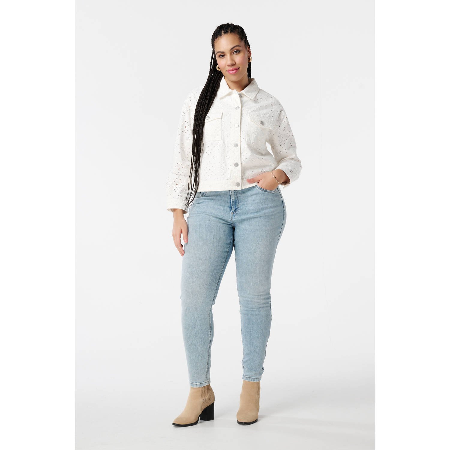 MS Mode skinny jeans light blue denim