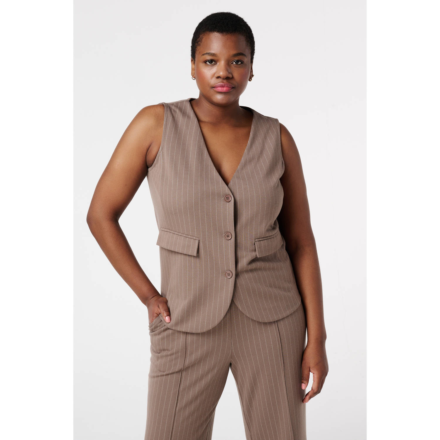 MS Mode gilet bruin