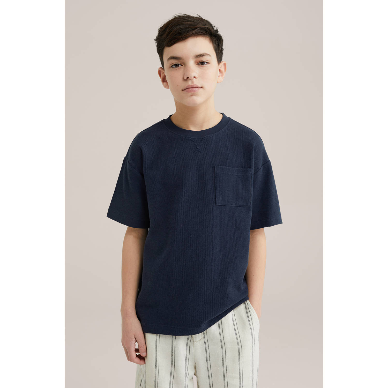 WE Fashion Blue Ridge T-shirt fijn gebreid