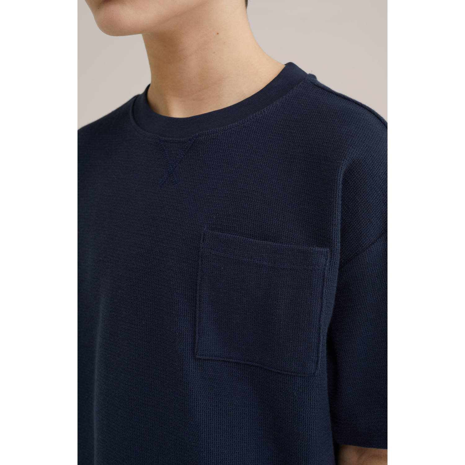 WE Fashion Blue Ridge T-shirt fijn gebreid