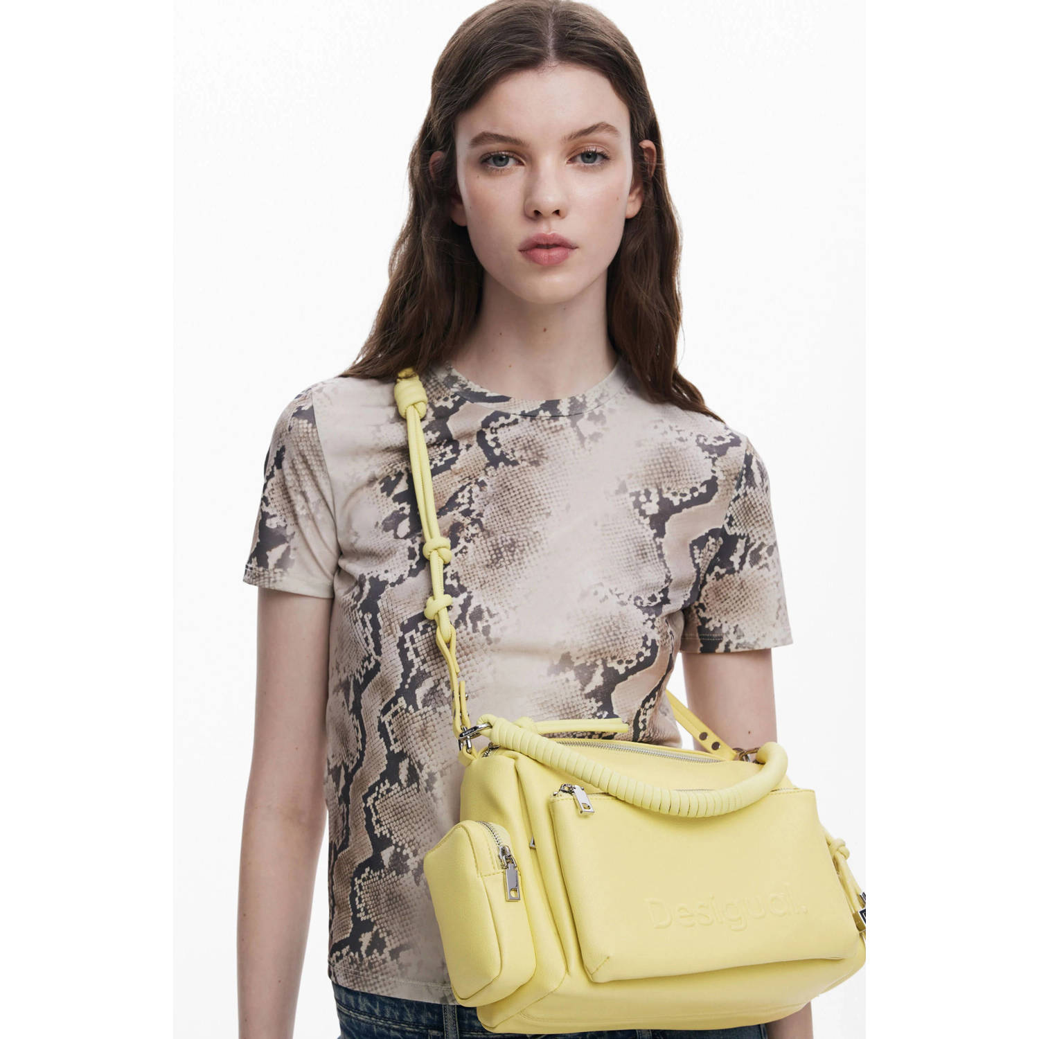 Desigual crossbody tas lichtgeel