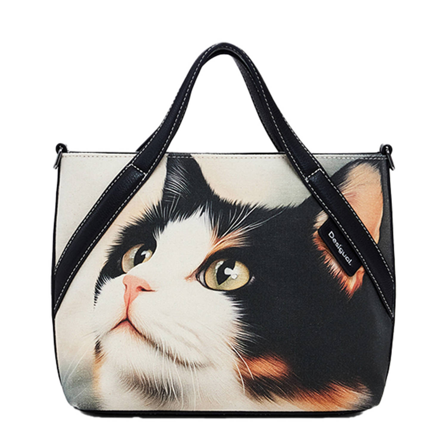 Desigual shopper met dierenprint zwart