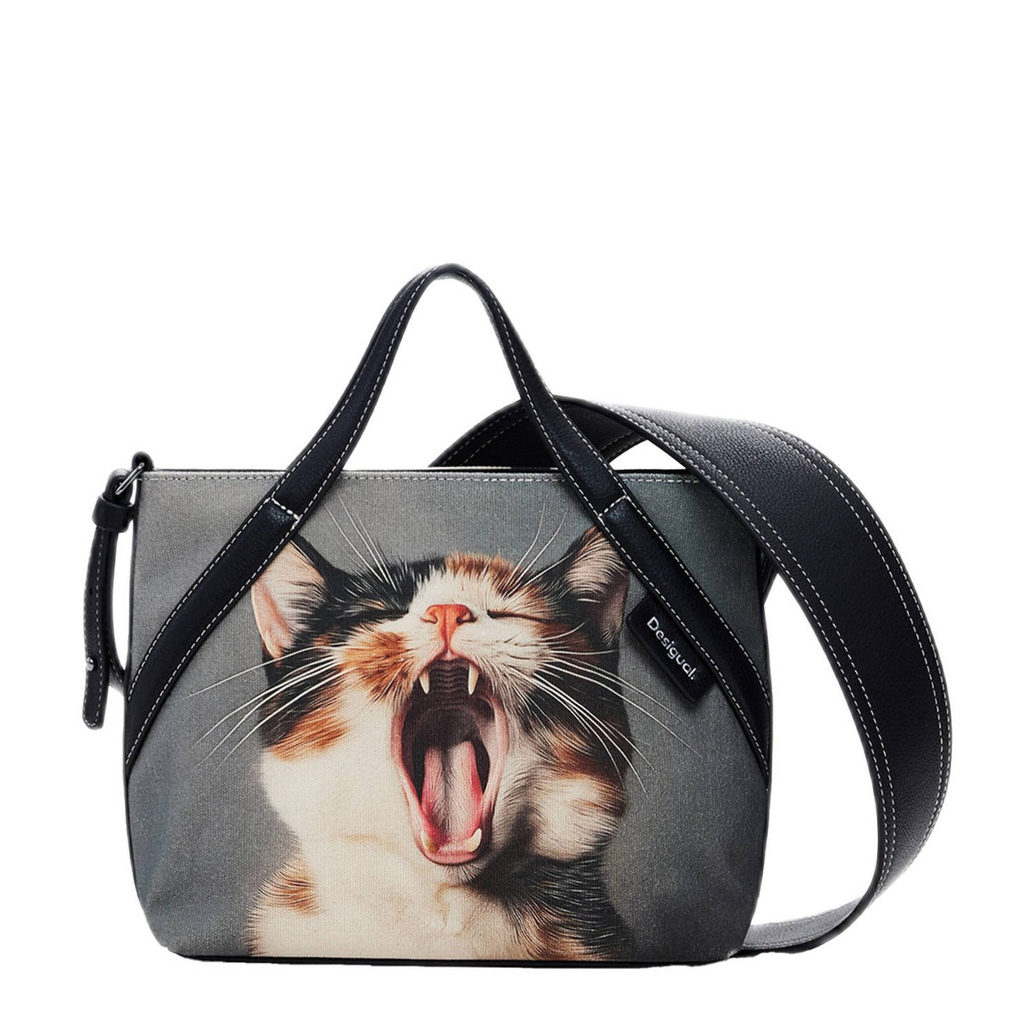 Desigual shopper met dierenprint zwart