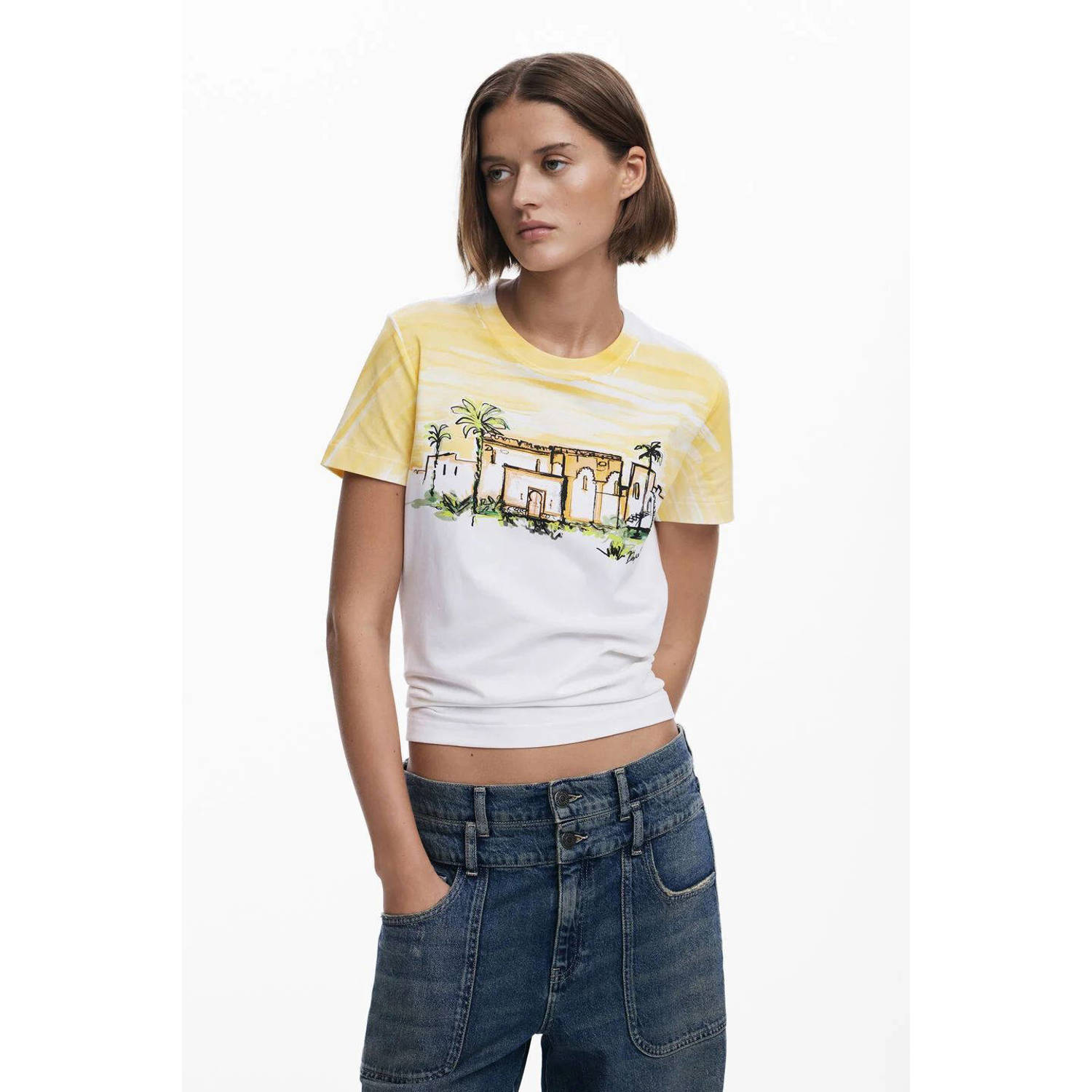 Desigual T-shirt lichtgeel