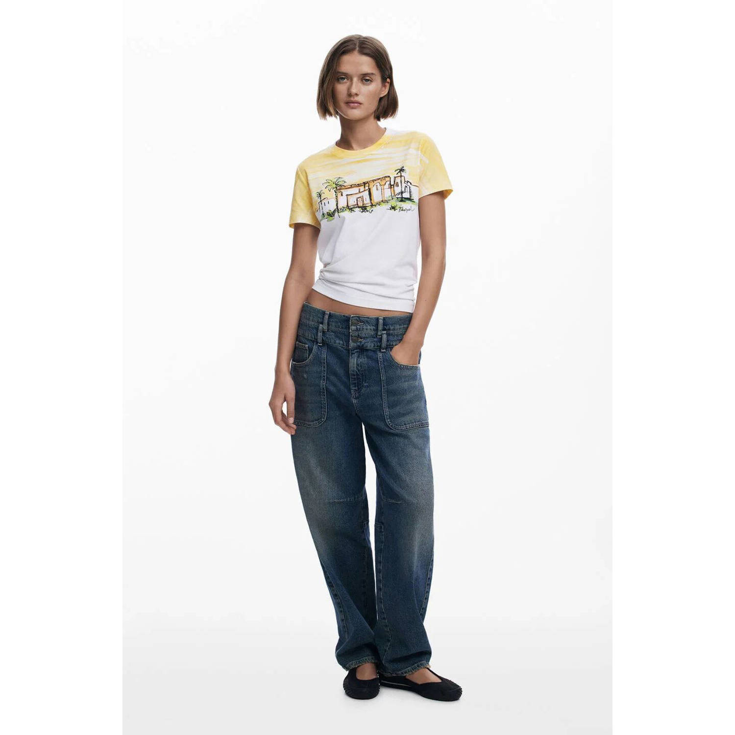 Desigual T-shirt lichtgeel