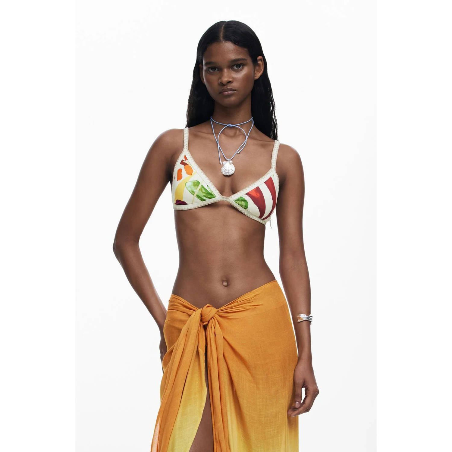Desigual pareo oranje geel groen