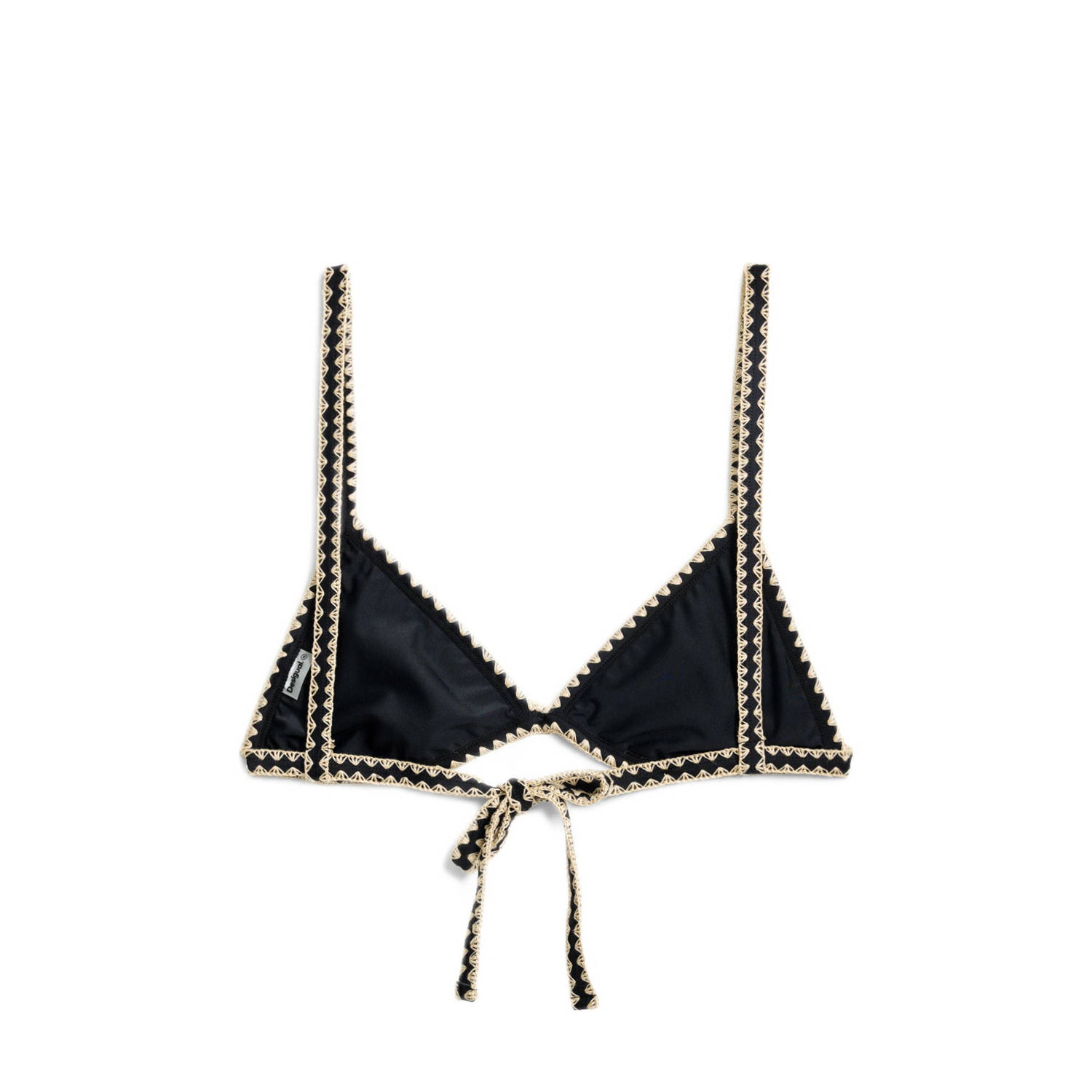 Desigual voorgevormde triangel bikinitop zwart multi