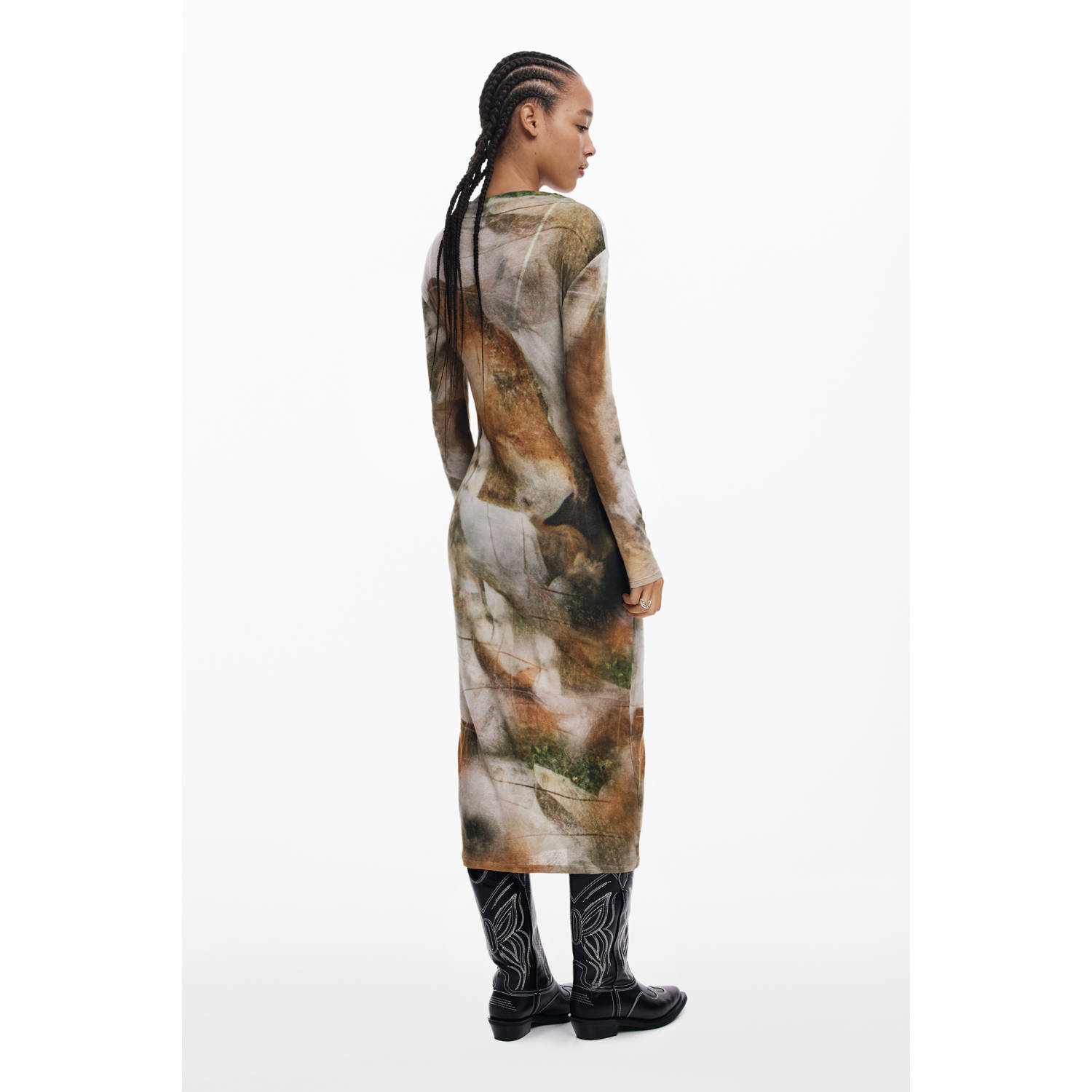 Desigual midi jurk beige
