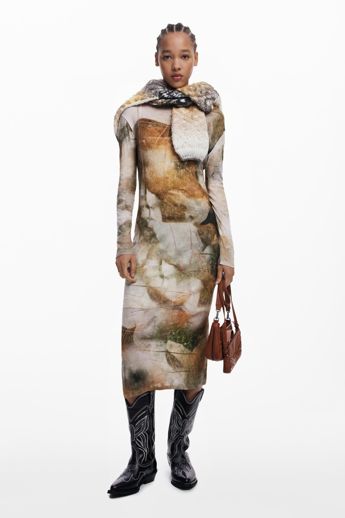 Desigual midi jurk beige kopen? Morgen in huis wehkamp