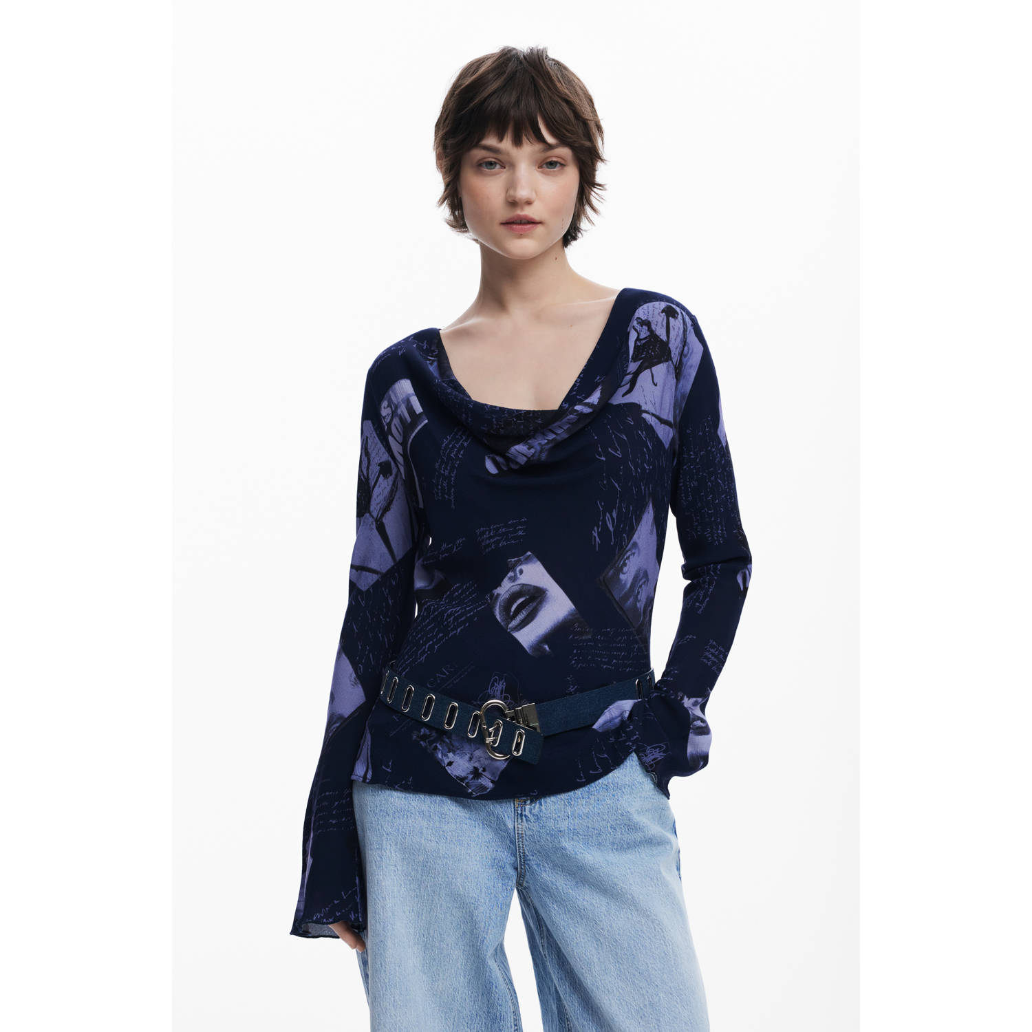 Desigual top donkerblauw