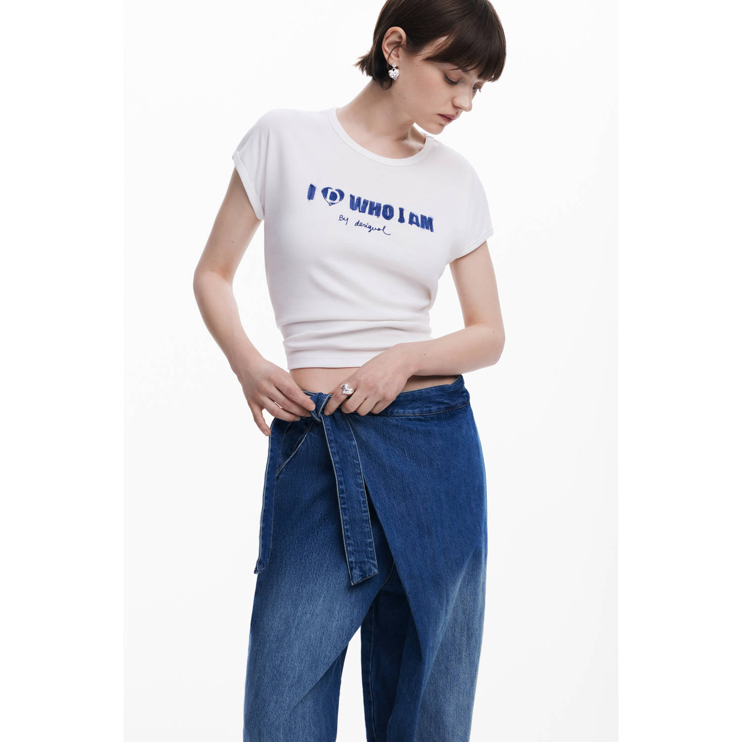 Desigual mom jeans medium blue denim