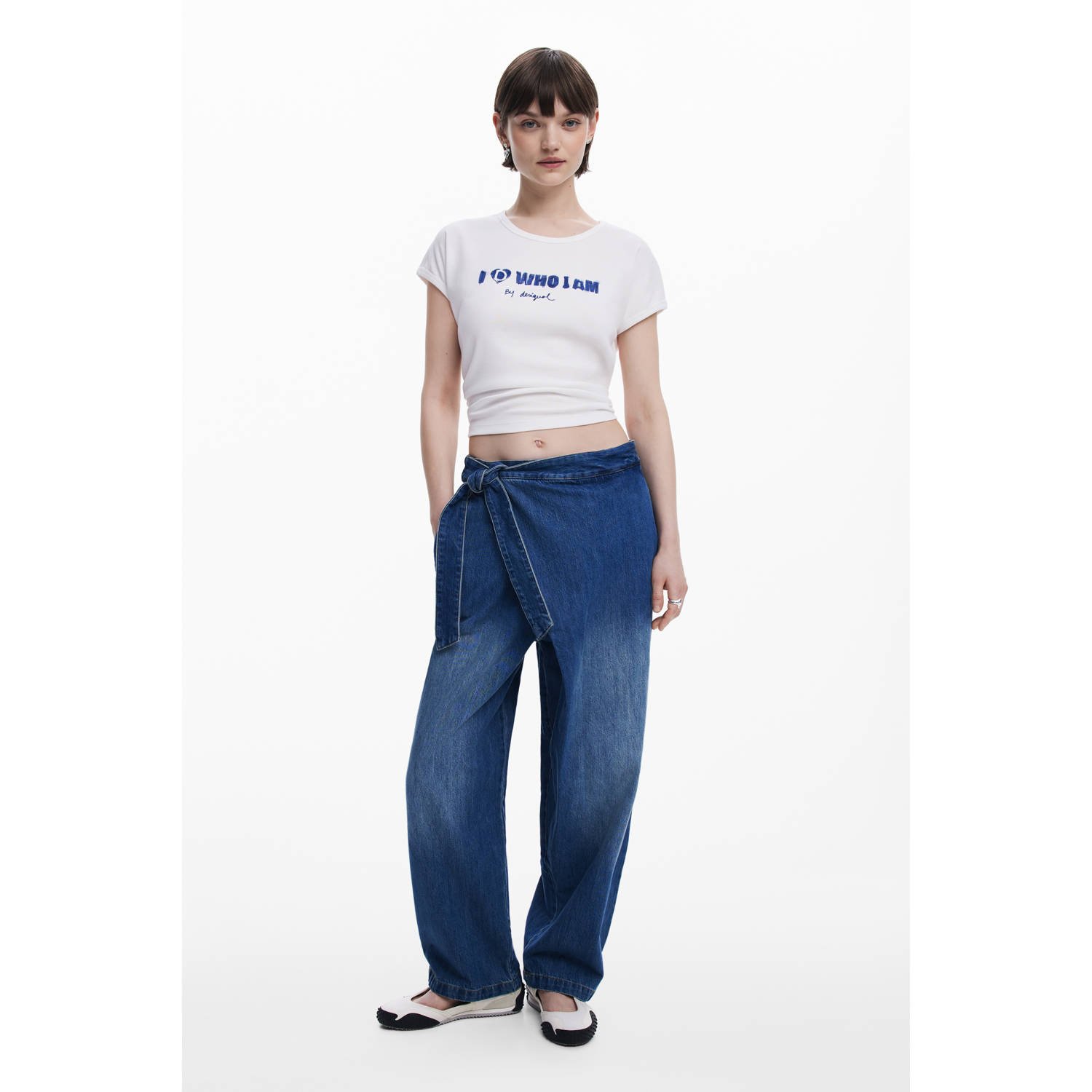 Desigual mom jeans medium blue denim