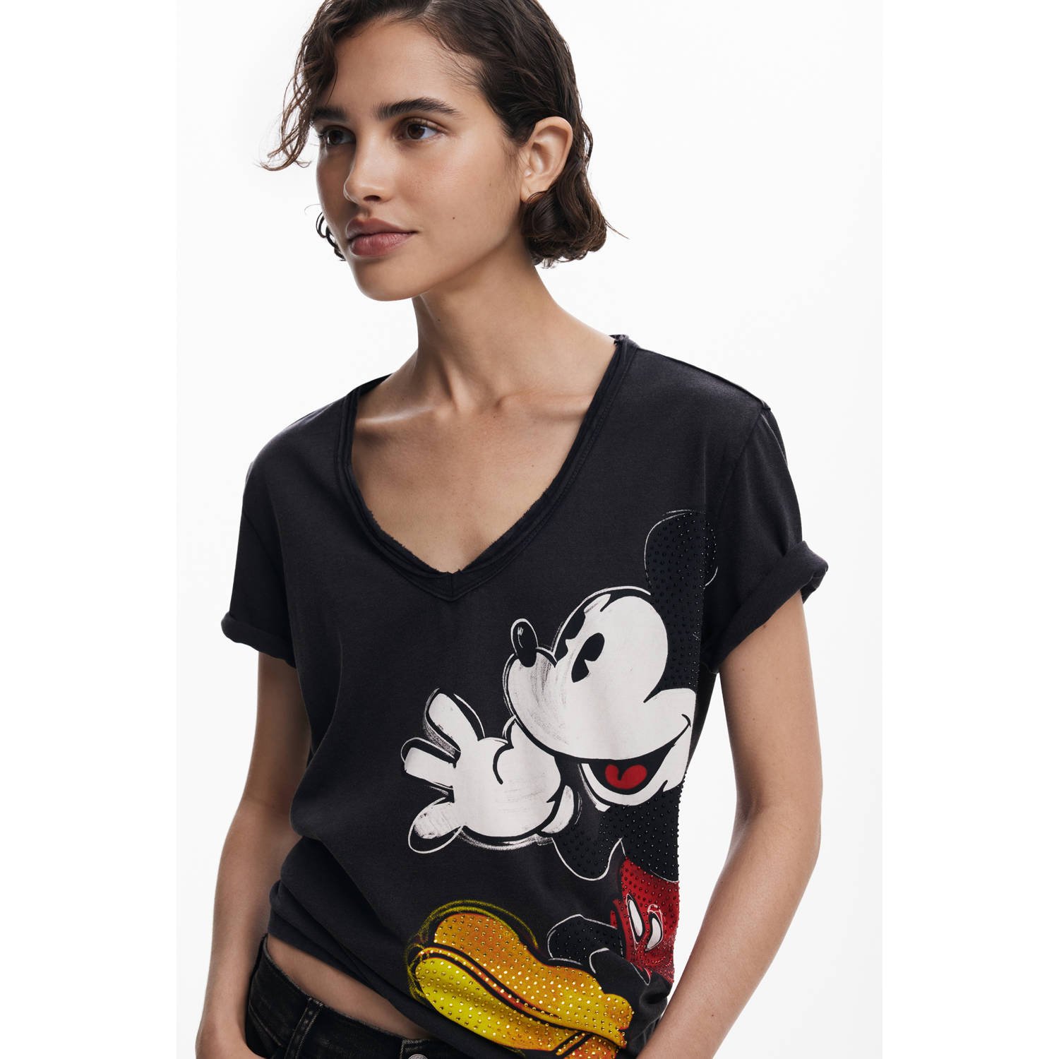 Desigual Katoenen T-shirt met korte mouwen voor dames Black Dames