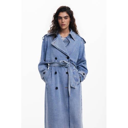Desigual trenchcoat medium blue denim afbeelding