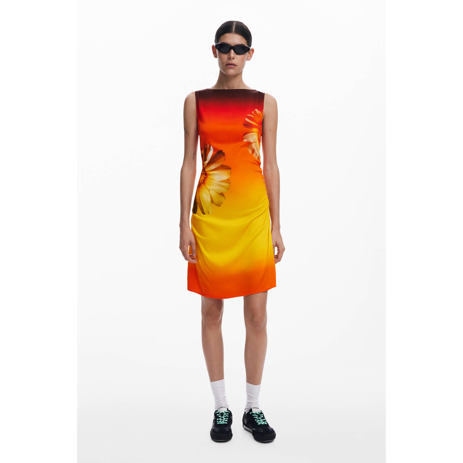 Desigual korte jurk oranje