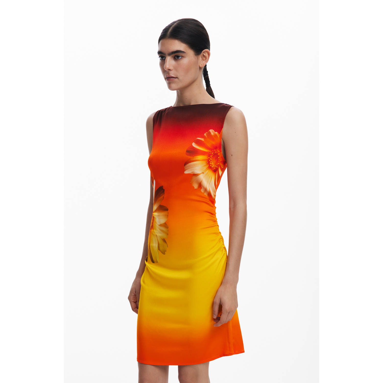 Desigual korte jurk oranje