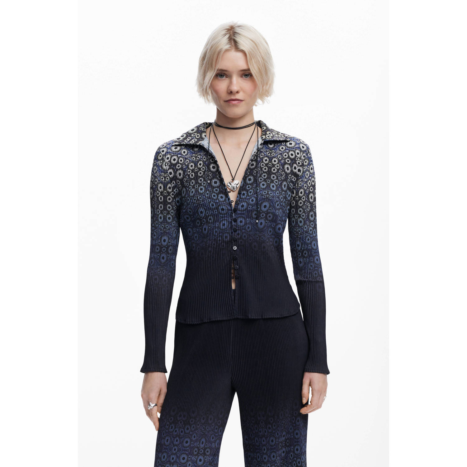 Desigual gebreid vest blauw
