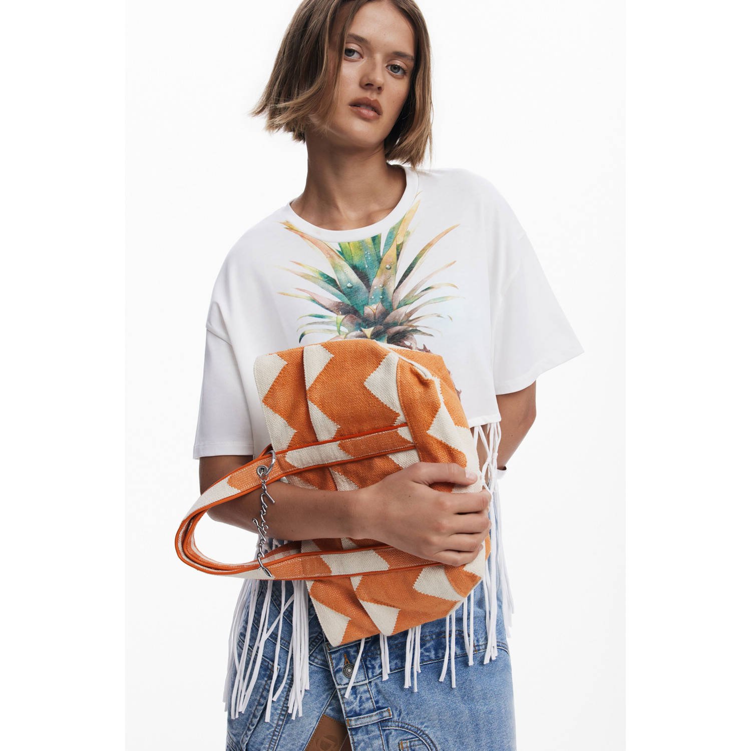 Desigual reversible shopper oranje