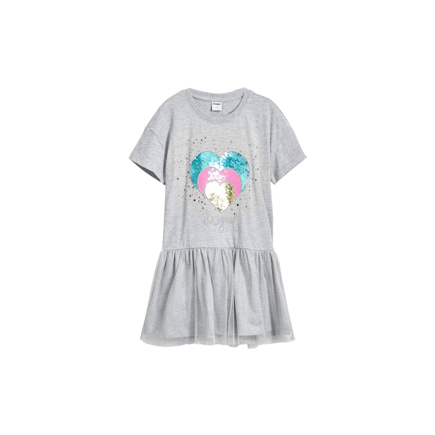 Desigual T-shirtjurk met pailletten grijs