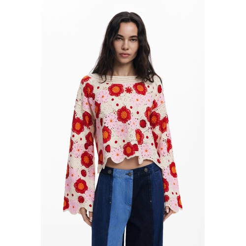 Desigual top roze crochet afbeelding