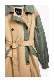 thumbnail: Desigual trenchcoat met bombermouwen beige