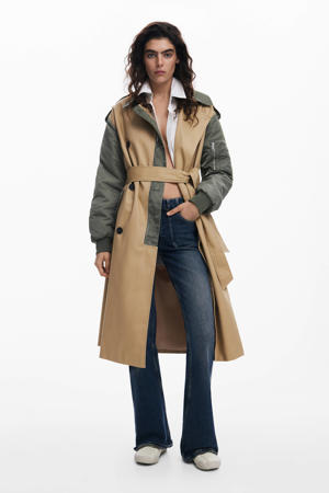 trenchcoat met bombermouwen beige
