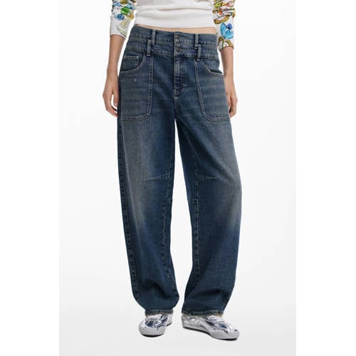 Desigual mom jeans medium blue denim afbeelding